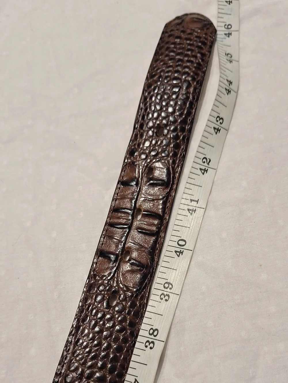 Tony Lama Men's Brown Croc-Embossed Leather Belt
